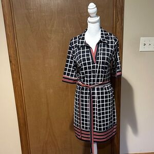 Enfocus Studio Black and White Grid Dress